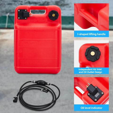24 Liter Six Gallon Marine Fuel Tank On The Go Portable Outboard Boat Gas Tank With Line And I Shaped Handle For Easy Carrying Heavy Duty Durable Marine Refuel Tank For Onboard Refill