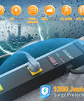 10 Outlet Long Power Strip With Wide Spaced Outlets, Built Tough Metal Power Bar For Workbench, 4Ft Cord, ETL Listed