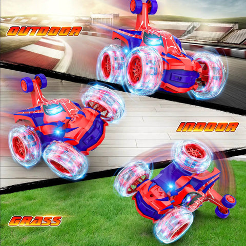 Remote Control Stunt Car With 360 Degree Rotating Action And Wheel Lights 2.4GHz Rechargeable RC Car indoors and outdoors