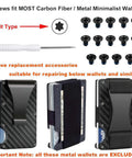 Top Shelf Wallet Replacement Screws Precision Screwdriver And Rock Solid Metal Clip Repair Kit Sweet Deal For Fixing Carbon Fiber Or Aluminum Minimalist Wallets Today includes screws and tool for repairs.