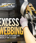 Hand adjusting Heavy Duty 2 Inch 18 Foot Ratchet Straps 13000 Lbs Break Strength 2 Pack Black With Double J Hooks