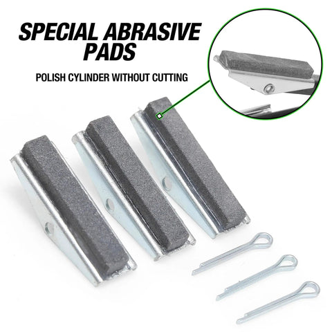 Brake Cylinder Hone Replacement Stone Set 3 Piece Medium Grit 1 1/8 Inch For Cleaning And Polishing Brake Cylinders Fits 3 Jaw Engine Cylinder Hones