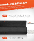 Dock Line Chafe Guards 26 Inch 4 Pack Neoprene Padding with two rope telescopic fixation straps showing installation details.
