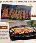 Heavy Duty Stainless Steel Grill Tray Set 3 Pack Nonstick Perforated Grill Baskets With Handles For Veggies And Barbecue