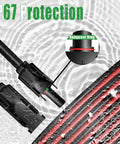 Twin Wire Solar Extension Cable 60 Feet 10AWG Heavy Duty Copper Wire IP67 Protection with rainproof ring illustration