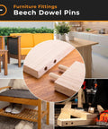 Heavy Duty Fluted Wooden Dowel Pins 100 Piece Set With Smooth Beveled Tips For Zero Drama Woodworking Joints Plus Straight Shooting Alignment For Top Shelf Furniture Repairs And Weekend DIY Projects At 15 64 Inch Diameter used in various furniture for repairs.