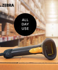 Beefy Corded Handheld Barcode Scanner Kit With Gooseneck Stand And USB Cable Twilight Black LS2208 in warehouse