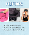 100 Pack Disposable Hat Sweat Liners For Baseball Caps, Sweat Absorption Shield For Men And Women shown in use with caps