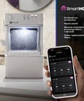 Legit Nugget Ice Maker with touchscreen controls, clear ice bin, and smartphone app for scheduling ice production.