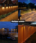 8 Color Solar Fence Lights Kit With 4 Modes, Waterproof Outdoor Wall Lighting in various scenes such as decks and fences