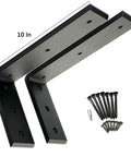 Heavy Duty L Shelf Brackets for Shelves and Countertops Wall Mount Mantel Brackets Black Finish set with screws included.