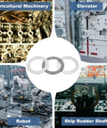 Thrust Needle Bearing Set with Eight Washers for agricultural machinery, elevators, robotics, and ship rudder shafts.