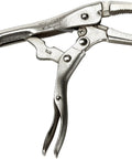 Locking Pliers Long Nose Four Inch 100mm With Wire Cutter For Precision Work Heavy Duty Heat Treated Steel in open position