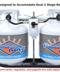 Image showing Dual RV Propane Tank Rack For Two 20 Pound Cylinders Fits RVs And Trailers Secure Hold And Quick Easy Bolt On Installation