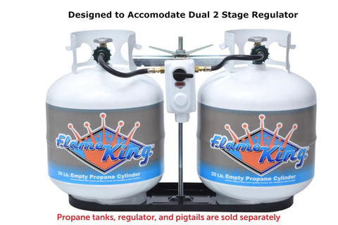 Image showing Dual RV Propane Tank Rack For Two 20 Pound Cylinders Fits RVs And Trailers Secure Hold And Quick Easy Bolt On Installation