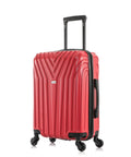 InUSA VASTY 20-inch red hardshell carry-on luggage with spinner wheels, front view