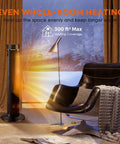 36 Inch Tower Space Heater For Large Rooms With 1500W Ceramic Electric Fireplace Effect, Adjustable Thermostat, Realistic 3D Flames, Smooth Oscillation And Wireless Remote Slams The Freeze Like A Champ warming a cozy living room.