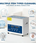 Beefy 40kHz Ultrasonic Cleaner With Digital Timer, Heater And 3 Cleaning Modes in Stainless Steel Tank for jewelry, watches