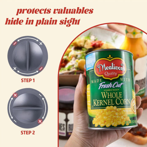 Hidden Can Safe Diversion Storage for Keys Cash Jewelry Cards and Coins Looks Like Real Corn Can with Grey Hidden Compartment