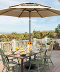 22L Round Water And Sand Filled Umbrella Base Stand No Fuss Free Standing with Handle on Outdoor Patio Deck