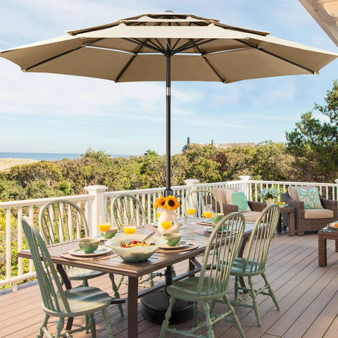 22L Round Water And Sand Filled Umbrella Base Stand No Fuss Free Standing with Handle on Outdoor Patio Deck
