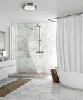 Yorkshire Decorative Bathroom Exhaust Fan With Light 80 CFM 2.5 Sones Brushed Nickel Finish installed in modern bathroom