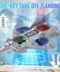Rad Remote Control Plane With Lights And 360 Degree Flips Foam RC Toy For Kids Ages 8 And Up shown with takeoff feature