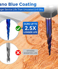 Close-up of Eight Piece CNC Router Bit Set With One Quarter Inch Shank Carbide End Mills for woodworking and engraving.