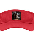 Tough Industrial Gear Abandoned Factory Machinery Sport Sun Visor In Red For Adult One Size featuring breathable polyester mesh.