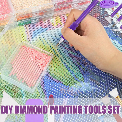 Hand using pen from All-Inclusive Diamond Painting Tool Kit With A4 LED Light Pad Bracket Convex Point Pen Anti-Slip Holder