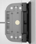 Close-up of Heavy Duty Self Closing Gate Hinges With Adjustable Tension Springs For Square Post Vinyl PVC And Wood Pool Safety Hinge