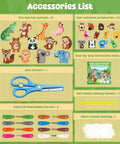 Kids Beginner Sewing Kit With Felt Crafts For Ages Six And Up, DIY Jungle Stuffed Animals Kit contents displayed.