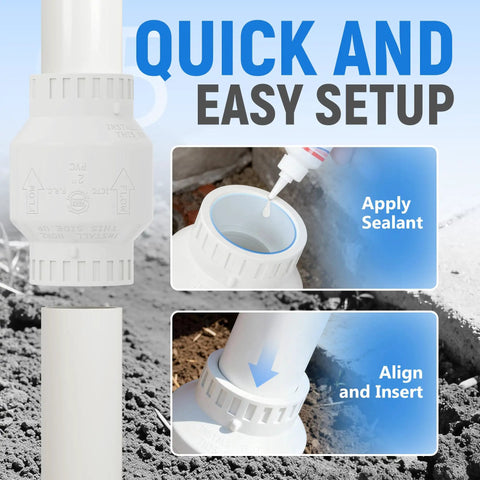 2 Inch PVC Check Valve With Solvent Connections For Backflow Prevention Schedule 40 Stainless Steel Spring Loaded Valve installation process