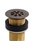 Aged Copper Grid Sink Drain 1.5 Inch No Overflow For Standard Sinks With 2.125 Inch Grid Pattern 8 Inch Body Dope Copper Finish