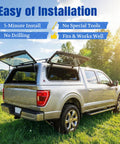 Heavy Duty 15 Inch 30 Pound Gas Struts And Spring Lift Supports No Sweat Drop In Swap For Truck Caps Camper Shells Window Leers Canopy Toolboxes And Lockers Pair on a truck with open camper shell.