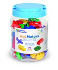 Awesome 72 Piece Mini Motor Car Counters And Sorting Set For Kids Ages 3 Plus in a clear tub with colorful vehicles.