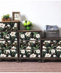 Dressers with Vintage Floral Peel And Stick Wallpaper Black White And Green Removable Repositionable Textured Matte Finish