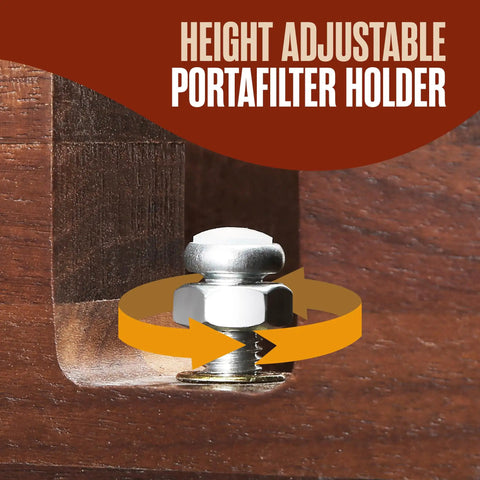 Height adjustable portafilter holder for Home Barista Espresso Accessories Set With Latte Art Pen WDT Tool Dual Ended Design Knock Box.