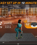 Interlocking 0.6 Inch Thick Rubber Gym Flooring Mats for Home Gym and Garage, 12 Pieces Covering 48 Sq Ft, easy setup.