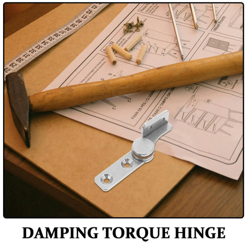 2 Pack Stainless Steel Heavy Duty Torque Friction Hinges With Damping 2.0Nm on woodworking setup with instructions and tools
