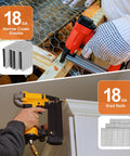 Heavy Duty Galvanized Upholstery Staples And 18GA Brad Nails Kit for pneumatic and electric staple guns in use