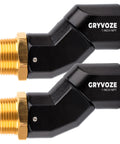 Dual Rotary 1 Inch NPT Fuel Hose Swivel for Quick Fuel Transfers 360 Degree Rotation at Both Ends Fits Pumps and Nozzles 2 Pack with Easy Angle Adjustment for Faster Mess Free Fueling, black and brass