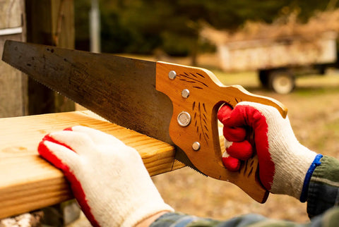 Economical String Knit Latex Dipped Palm Gloves With Nitrile Coated Fingers For General Purpose Work, sawing wood outdoors
