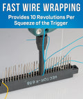 Lexan Wire Wrapping Tool G200 R3278 demonstrating 10 revolutions per squeeze on electronics connector.