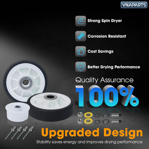 Neptune 3000 Series Dryer Repair Kit All In One Replacement Set with rollers, bearings, pulley, belt, and screws displayed.