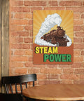 Old School Steam Locomotive Metal Sign Retro Steam Power Tin Wall Decor For Living Rooms Cafes And Garages Vintage