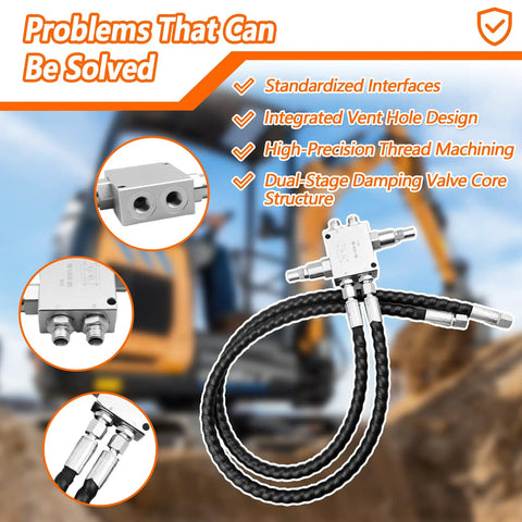Cushion Valve Kit For Small Excavators With One Quarter Inch Hoses And M14 Thread For Easy Install Complete Swivel