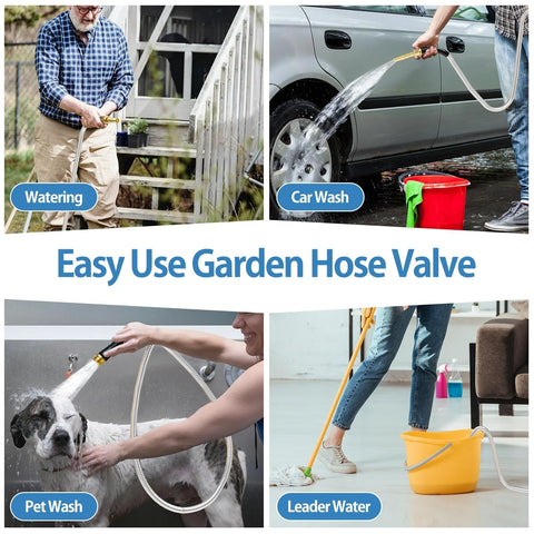 50 ft stainless steel garden hose with brass 3/4 in connectors for watering, car wash, pet wash, and indoor cleaning