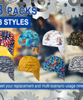 Eight Pack Reversible Welding Caps For Men And Women, Elastic Flame Resistant Cotton Welding Hat With Mesh Inside Liner, Eight Styles