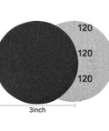 Ailier 3 Inch Sanding Disc Hook And Loop 80 Grit Sandpaper for Drill Pad, showing dual grit surfaces for versatile sanding.